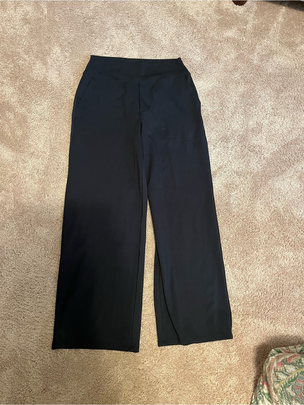 Wide-Leg Black Pull-On Women's Pants